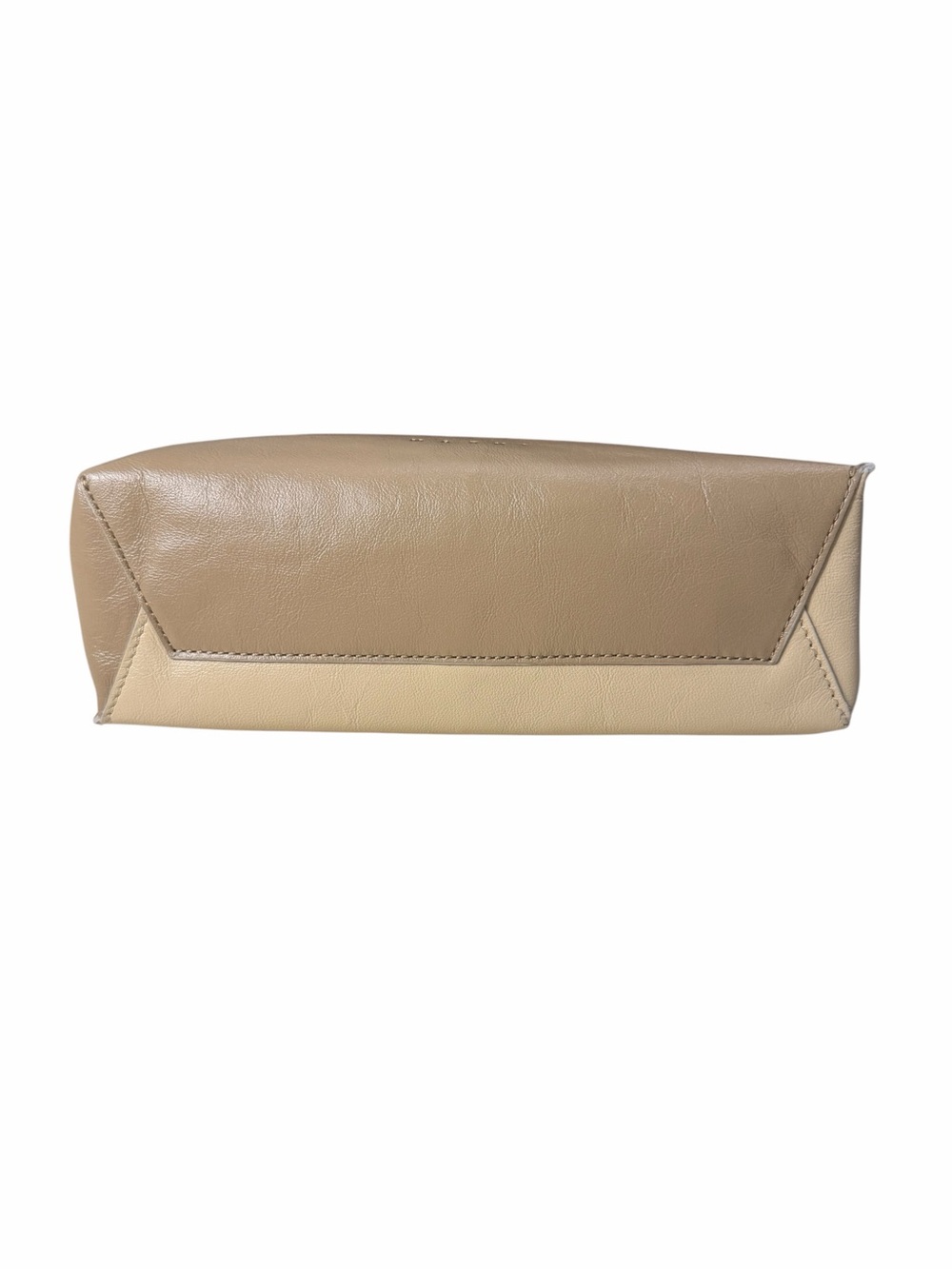 Marni East-West Museo Leather Wristlet Clutch Moonstone Tan Loop Handle Dust Bag - Picture 2 of 9